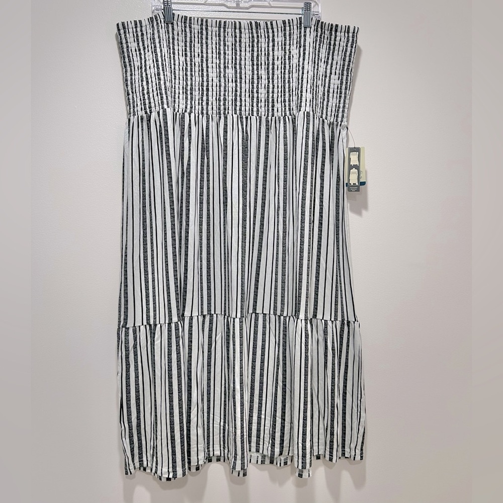 Convertible Smocked Maxi Skirt Dress Plus Size 3X (24W–26W) Riviera Stripe NWT - Picture 3 of 9
